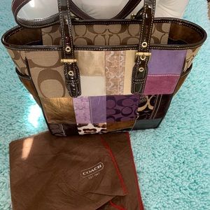 Coach Holiday Patchwork Tote